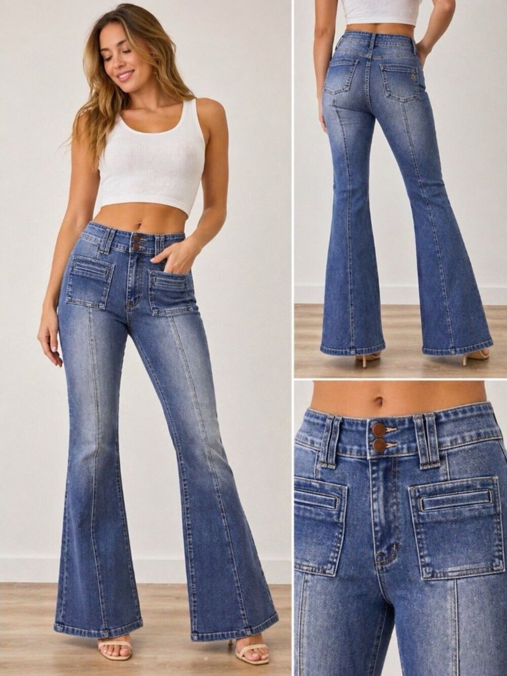 Good Hart High Rise Flare Jeans Womens 4 Bell Bottom Y2K Stretch Denim